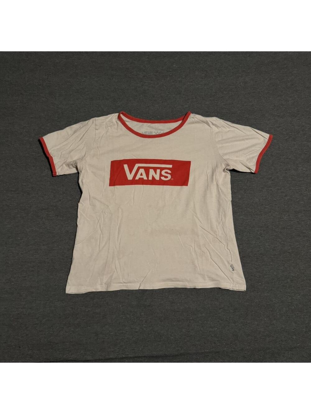 Vans Women's White and Red Tshirt